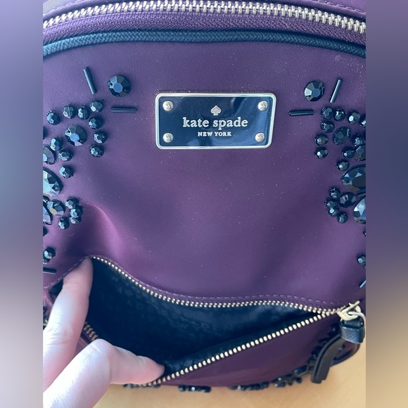 Kate Spade Wilson Road Bradley Backpack plumb with black embellishments - Picture 2 of 16